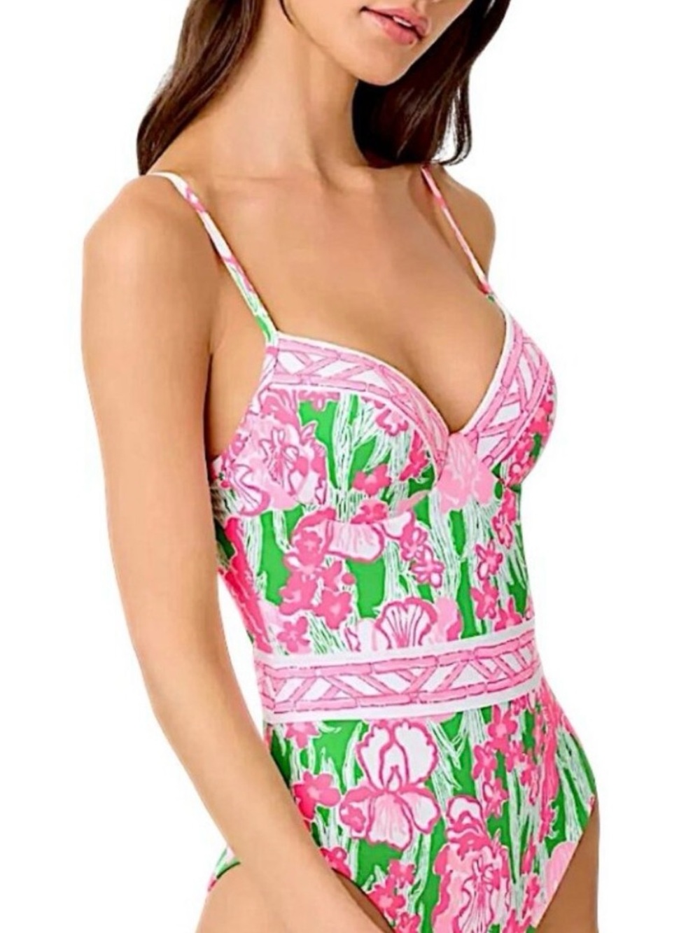 Lilly Pulitzer, NWT Palma Pink & putting Green One-Piece swimsuit size 8